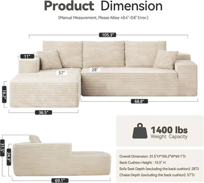 AUREN BONELESS CLOUD COUCH "NINE"